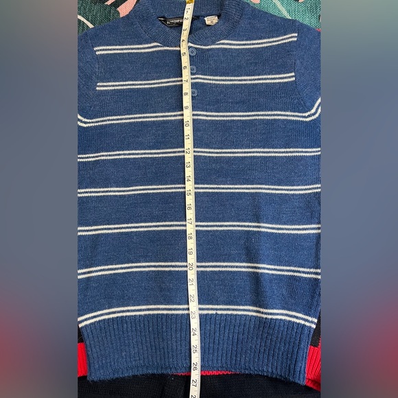 Vintage Christopher Rand Striped 3 Button Henley Knit Sweater - Picture 8 of 9